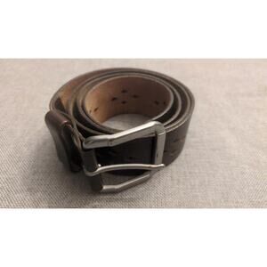 Old Navy Genuine Italian Leather BrownLarge Womens Belt, Perforated Design, Boho